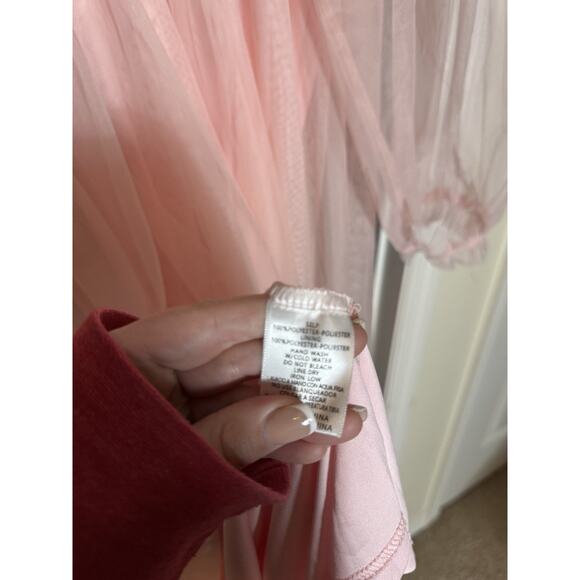 Listicle Ditzy Prairie puff Sleeve Maxi tiered tulle barbie fairy ethereal S - Picture 7 of 11